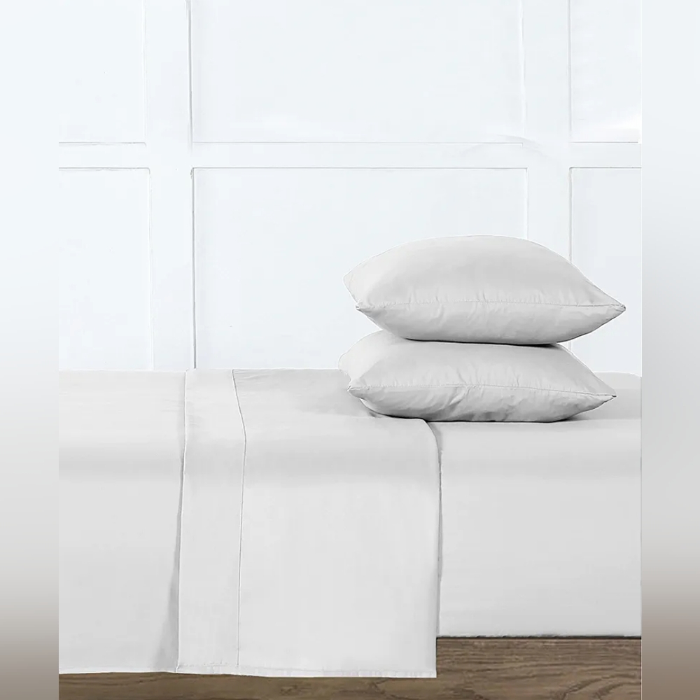 WellBeing 300-Thread-Count Oxywash 4-Piece 100% Cotton Sheet Set, King, Solid, G